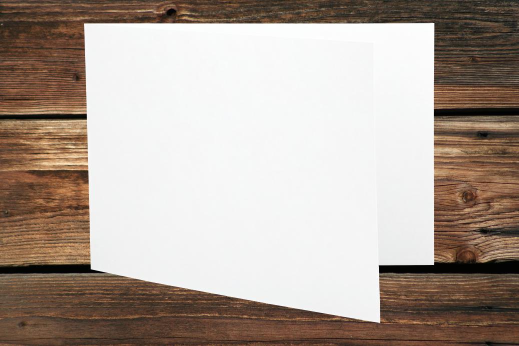 Klappkarten 80x130/260 mm langdoppelt Naturweiß 230 g/qm